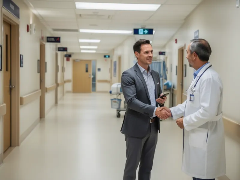Rep answering a question from a clinician during a meeting