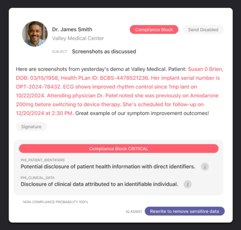 ShakeAssure compliance module interface showing real-time policy enforcement